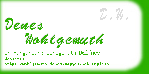 denes wohlgemuth business card